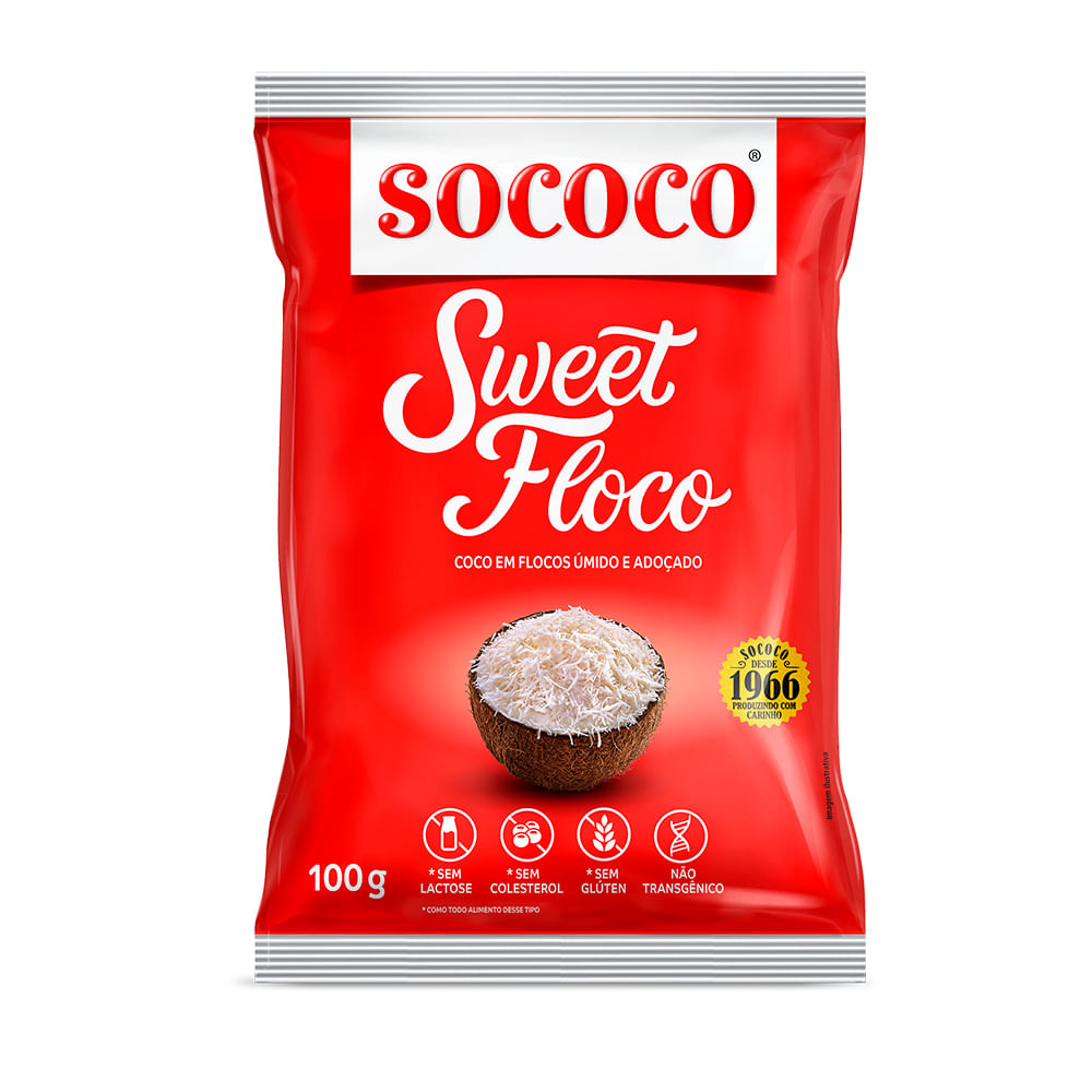 COCO RALADO ADOCADO FLOCOS SOCOCO 100G