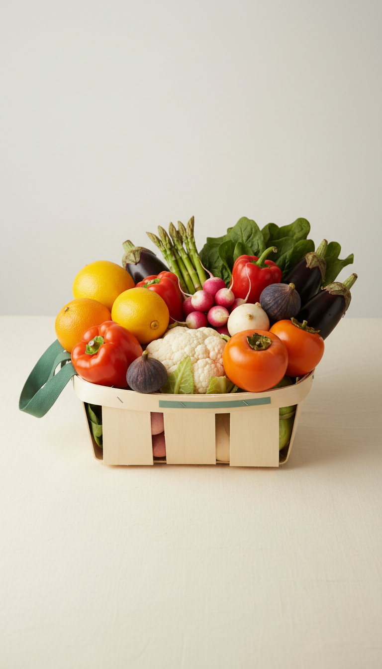 Cesta seleção frutas frescas