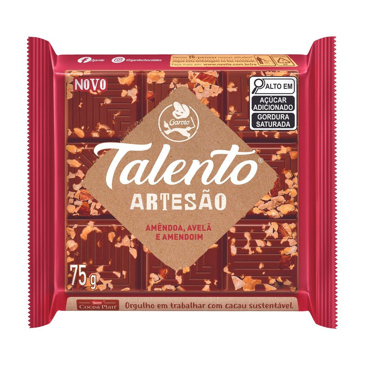 CHOCOLATE TALENTO ARTESAO AMENDOIM 75G