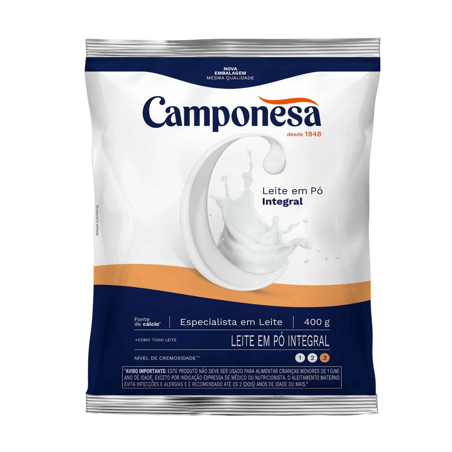 LEITE PO CAMPONESA INTEGRAL 400G