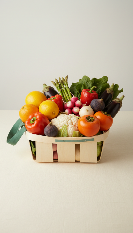 Cesta seleção frutas frescas