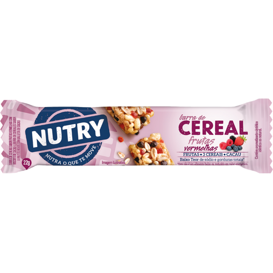 BARRA CEREAL NUTRY FRUTAS VERM 3X22G