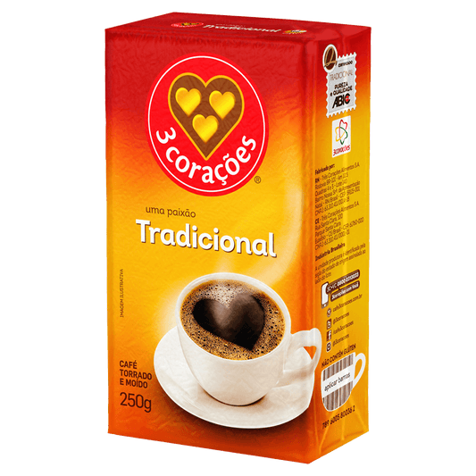 CAFE TRADICIONAL 3 CORACOES 250G VAC.