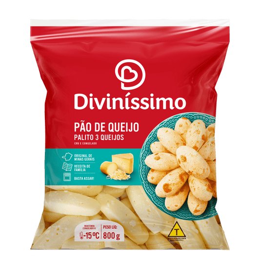 PAO DE QUEIJO 3 QUEIJOS DIVINISSIMO 800G