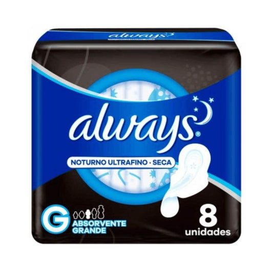 ABSORVENTE C/ABAS ALWAYS NOTURNO SECA 8UN)