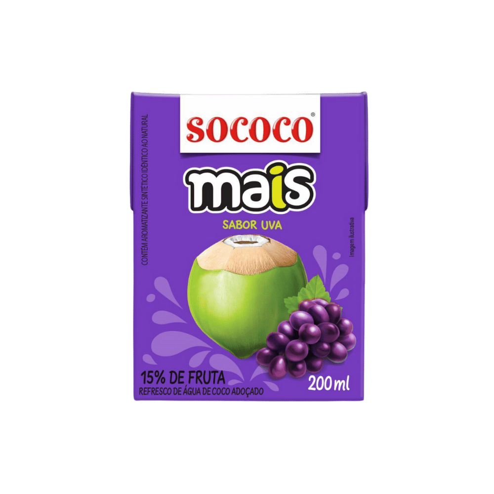 AGUA DE COCO MAIS UVA 200ML