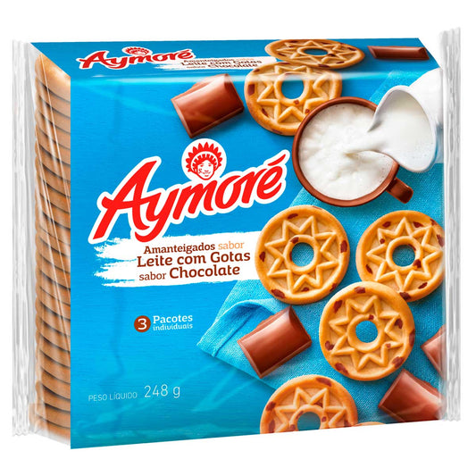 BISCOITO AYMORE AMANTEIGADO GOTAS CHOCOLATE 248G