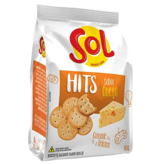 BISCOITO SALGADO HITS QUEIJO SOL 80G