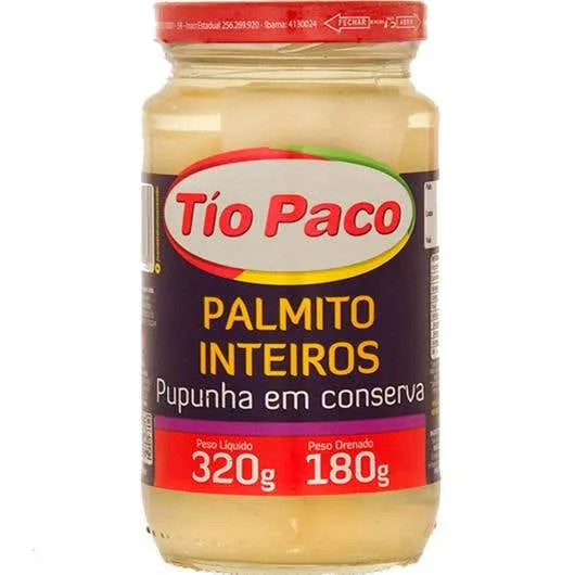 PALMITO INTEIRO PUPUNHA TIO PACO 180G